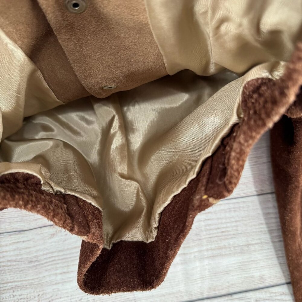 Vintage Brown Suede Bomber Jacket - Picture 7 of 11